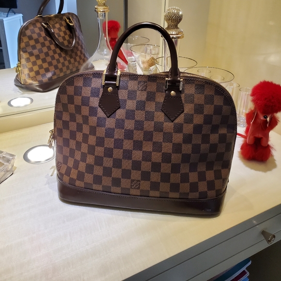 Louis Vuitton Alma PM Top Handle Bag Brown Canvas - Picture 1 of 9